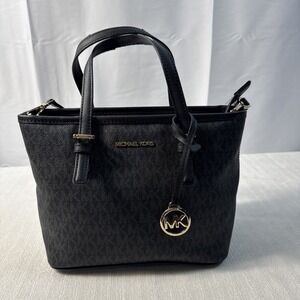 Michael Kors Jet Set Travel Extra small Carryall  Tote In Black